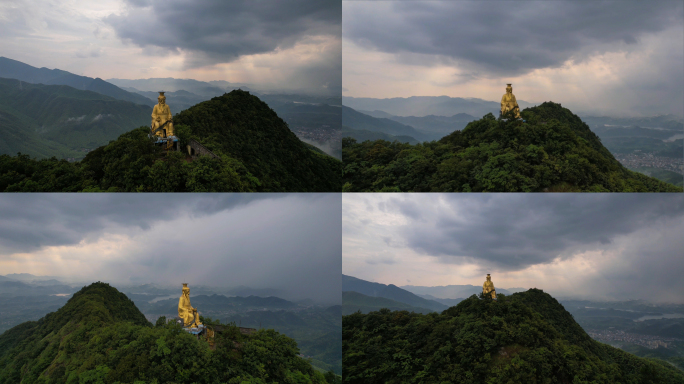 大山道家雕像 航拍大山雕像