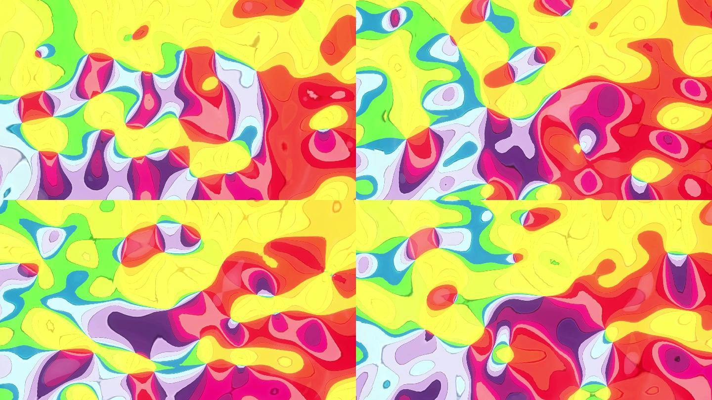抽象动态彩色波浪背景C4D动画