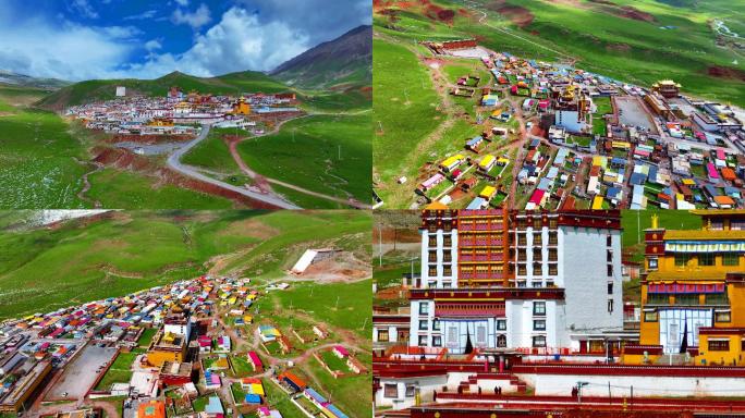 航拍青海玉树治多贡萨寺4K御3藏传佛教