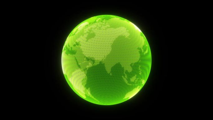绿色科技地球旋转带通道ae模板