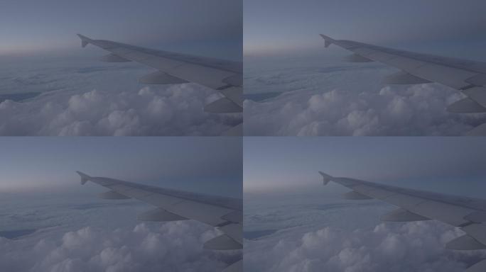 飞机窗外云层实拍4k素材