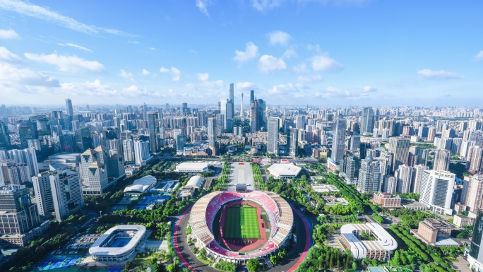 【4K原创】广州中轴线天河体育场和广州塔