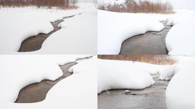 雪地与河流素材空镜