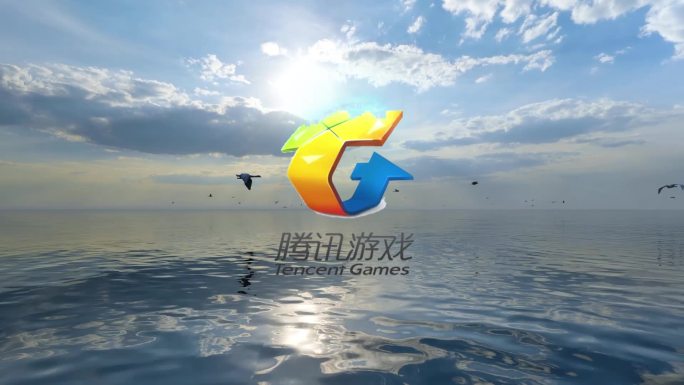 实景logo展示大海蓝天鸟片头（无插件）