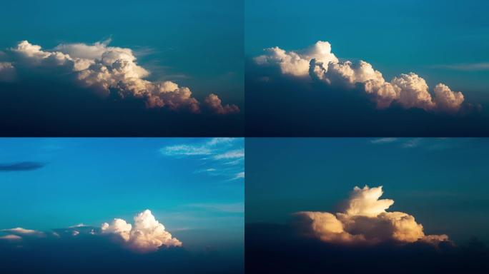 云云彩云翻滚夕阳下的云时间流逝背景素材