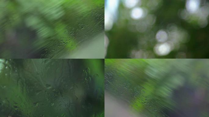 窗外的雨、玻璃雨滴 、下雨