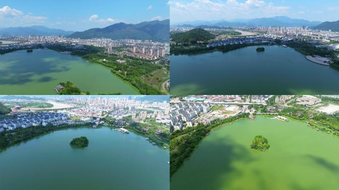 【5.1K合集】临海灵湖景区与城市全景