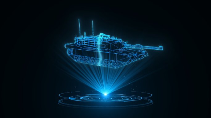 全息科技M1主战坦克动画素材带通道