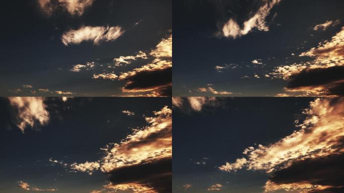 【HD天空】黄昏色调天光云影暗色少云云景