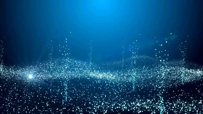 4K素材LED屏幕蓝色粒子海洋