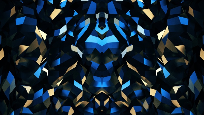 【4K时尚背景】几何碎片分形镜像抽象图形