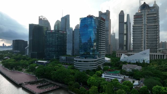 4K原素材-航拍中国金融信息中心大厦
