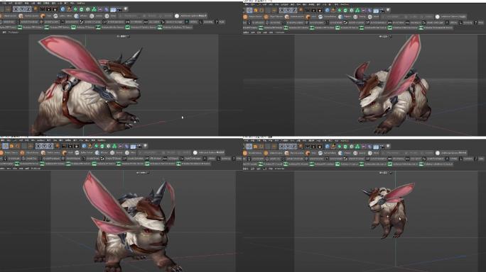 野兔C4D模型动作工程