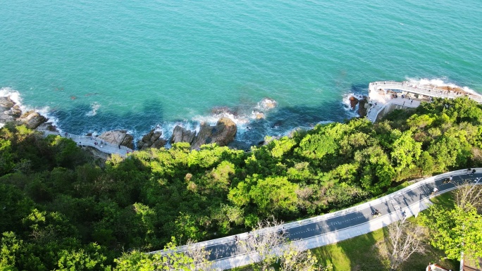 大梅沙海滨栈道航拍