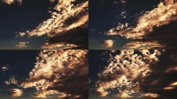 【HD天空】黄昏色调天光云影暗色大片云景