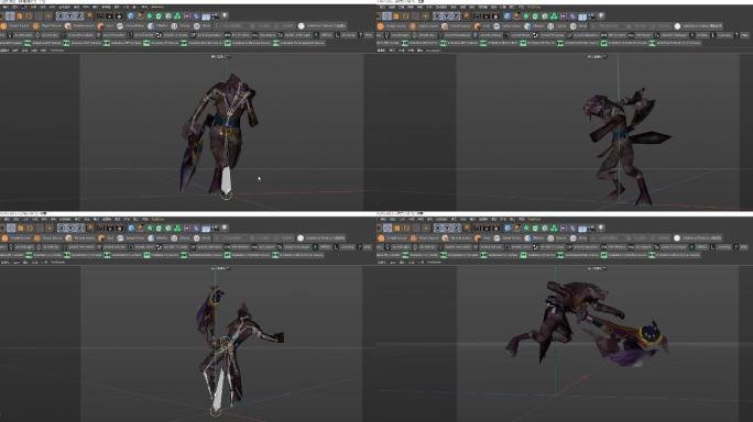 狼人C4D模型动作工程