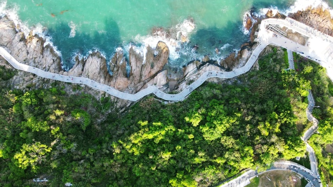 大梅沙海滨栈道航拍