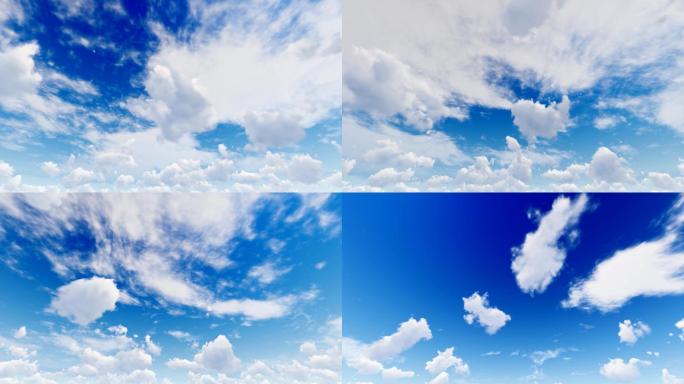 4K 蔚蓝天空白云延时摄影