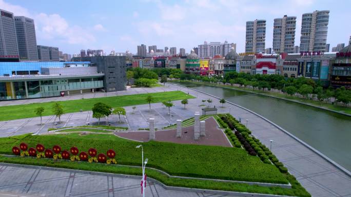 安徽蚌埠淮河文化广场4k航拍