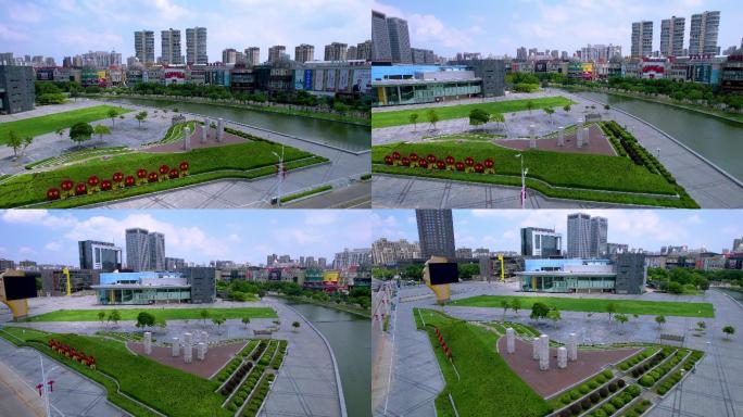 安徽蚌埠淮河文化广场4k航拍