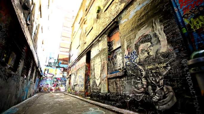 澳大利亚墨尔本霍西尔巷涂鸦街