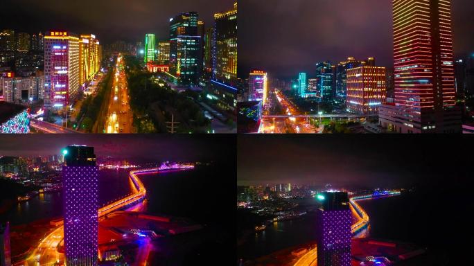 繁华夜景  大连高新园区  大连夜景航拍