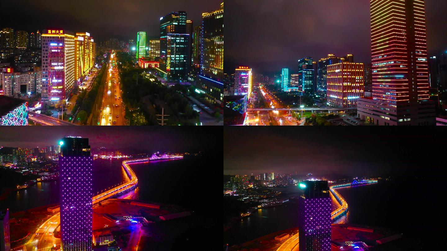 繁华夜景  大连高新园区  大连夜景航拍