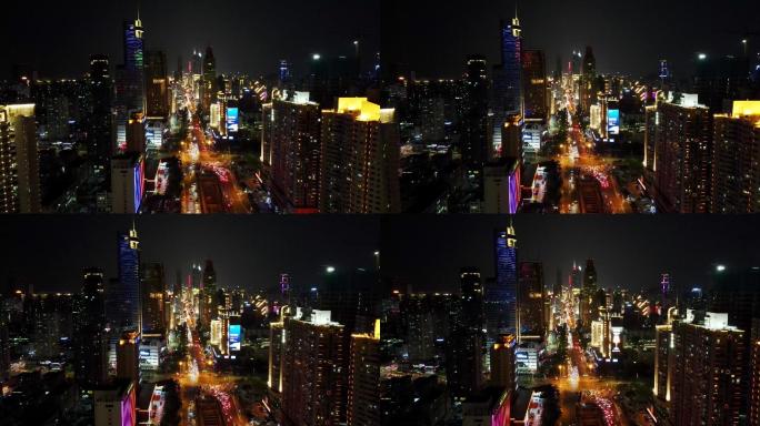 深圳罗湖商圈夜景航拍
