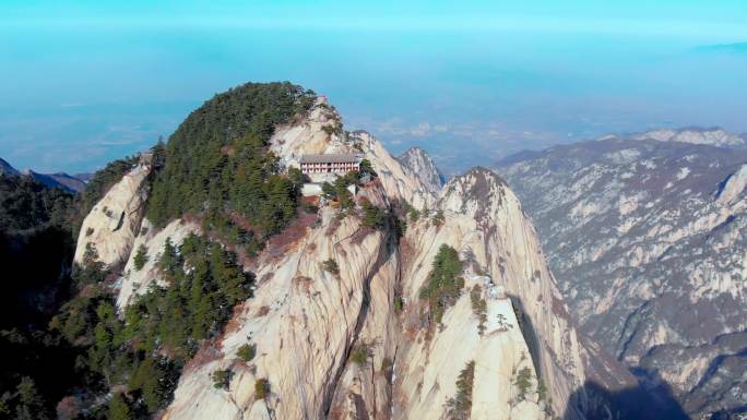 陕西渭南华山风景区航拍4k