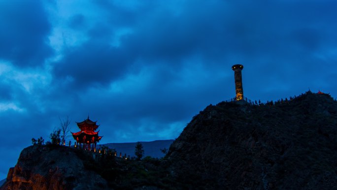 汶川县城夜景广州塔