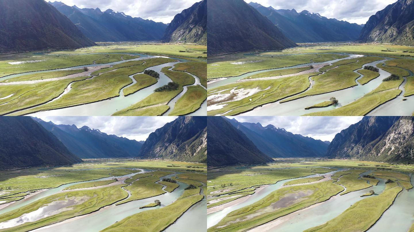 西藏巴松措湖4K航拍实拍
