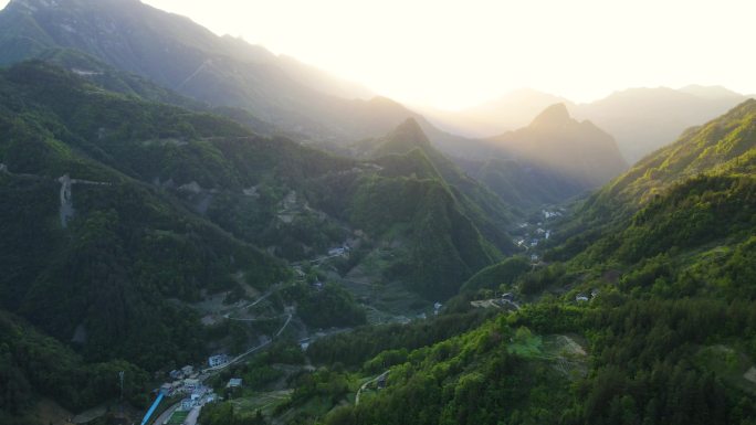 乡村山林山脉风光航拍