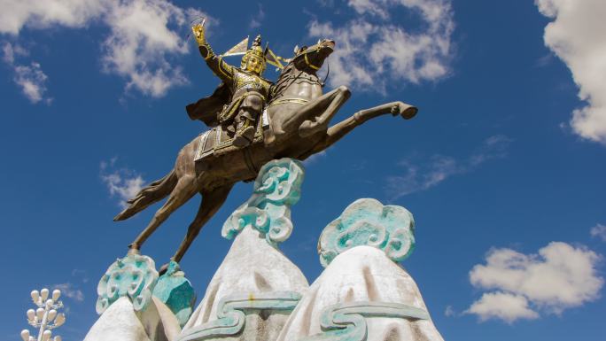 【4k】色达格萨尔王雕塑