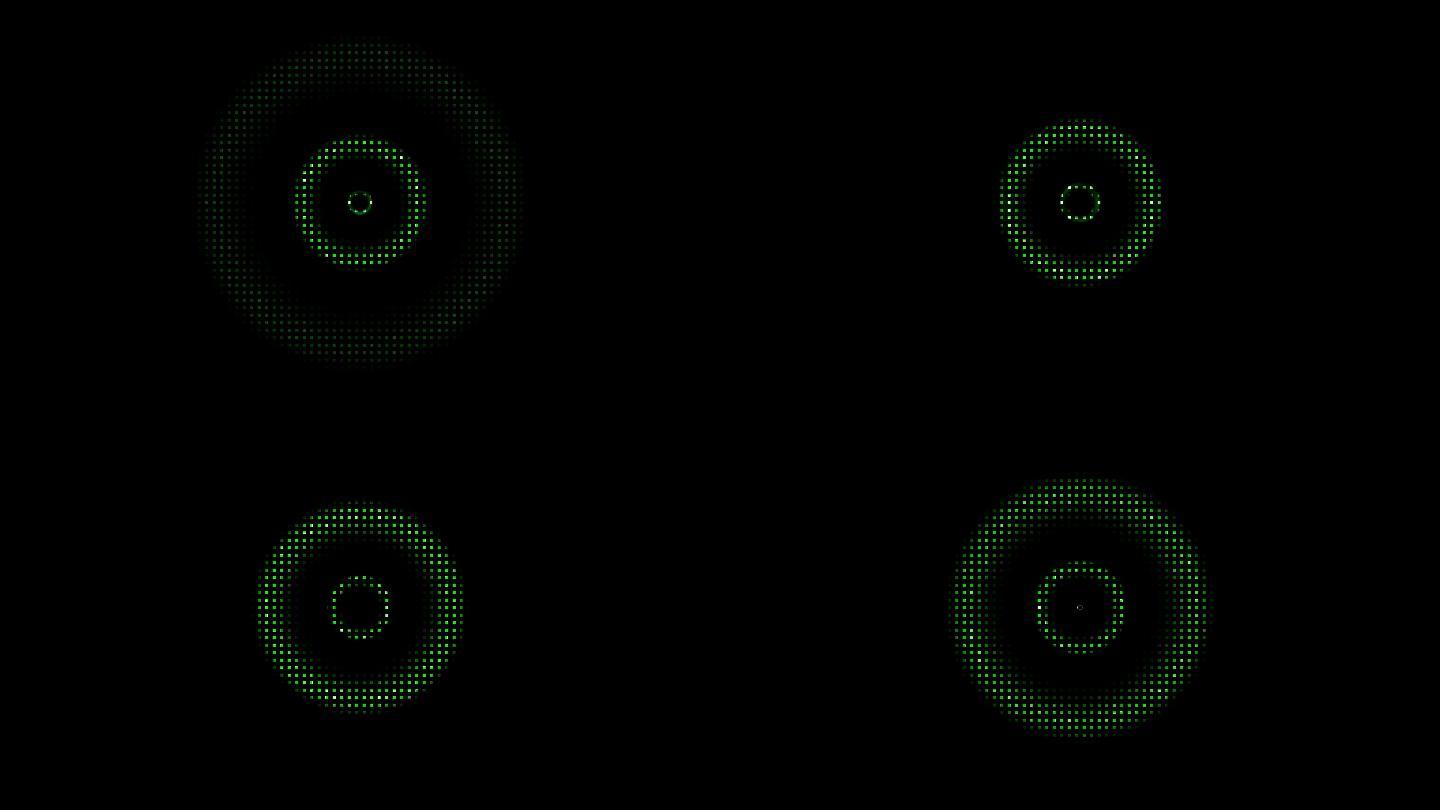绿色圆圈圆环动感动画-通道循环4