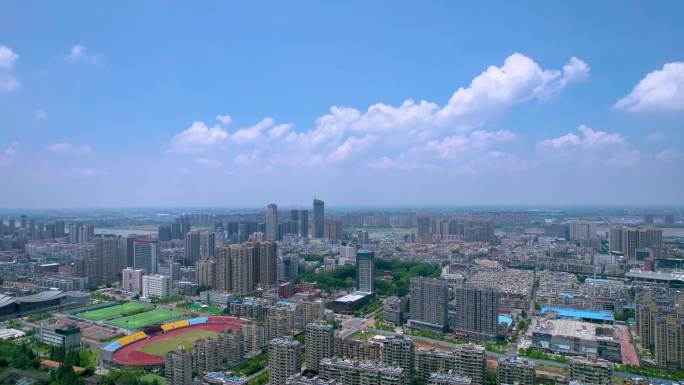 安徽蚌埠城市夏日风光航拍4k