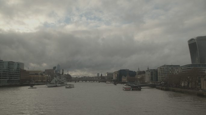 英国泰晤士河风景延时拍摄