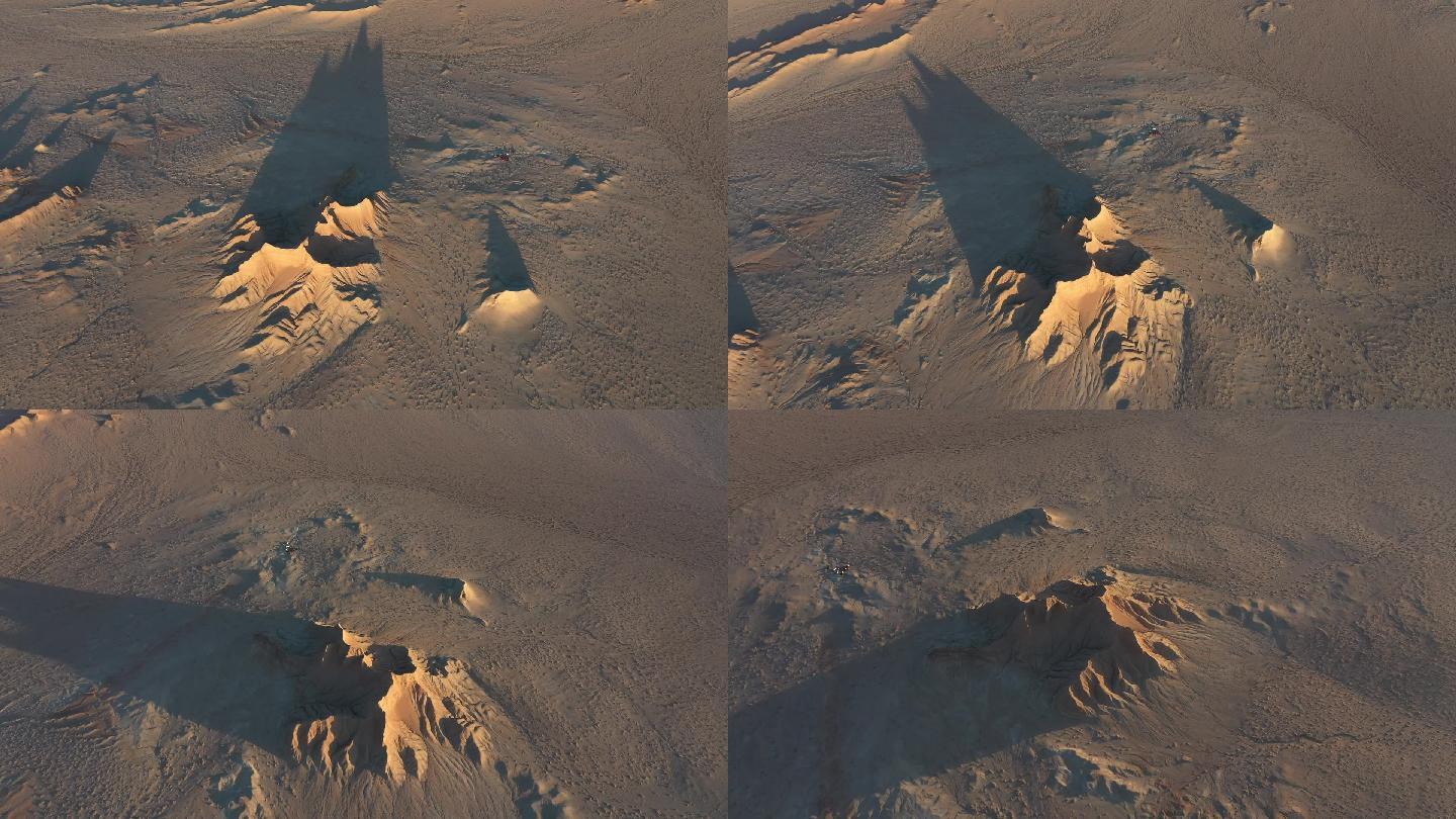 西部沙漠上的奇山火星山摄影短视频素材