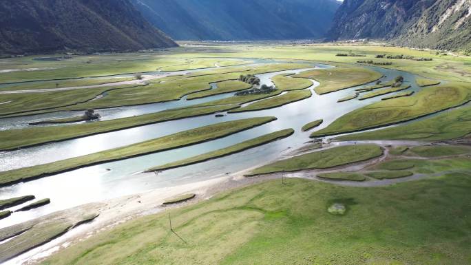 西藏巴松措湖4K航拍