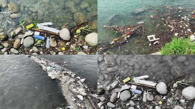 河水污染垃圾漂浮物