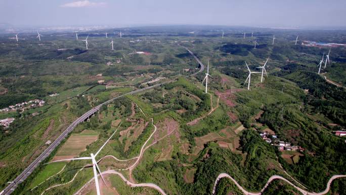 河南济源高速公路夏日航拍4k