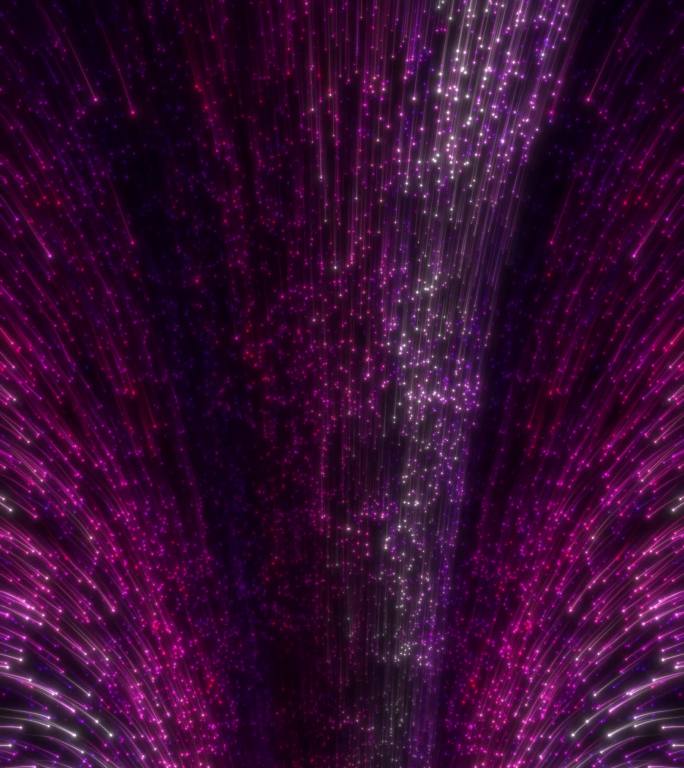紫光粒子流瀑布（竖屏）