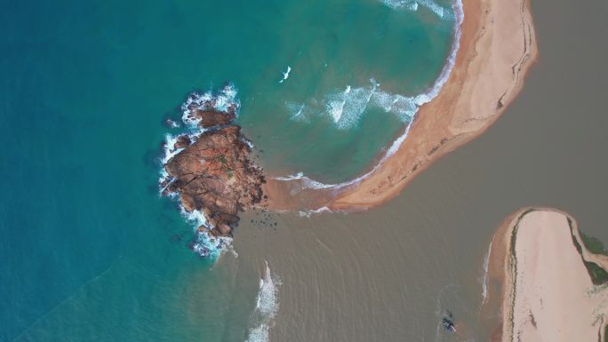 岛礁海水河水江河入海出海口分界线沙洲地理