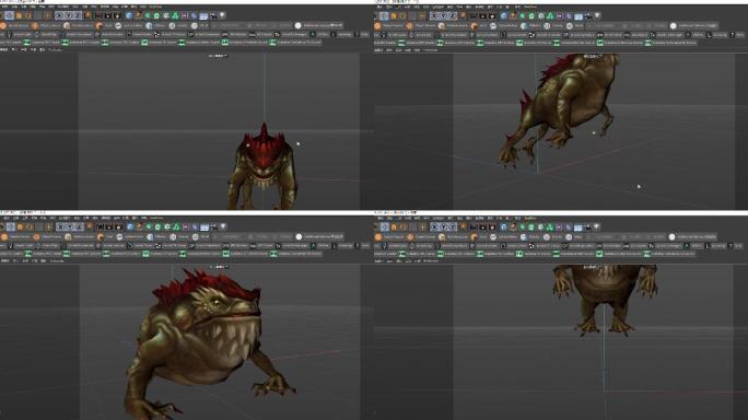 青蛙C4D模型动作工程