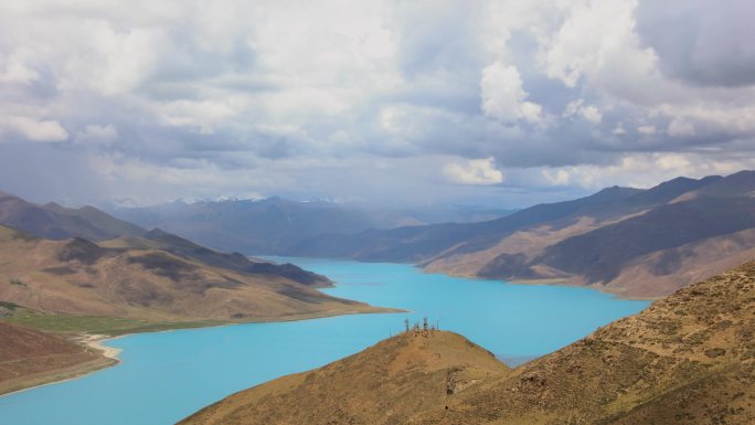 西藏羊湖延时美景