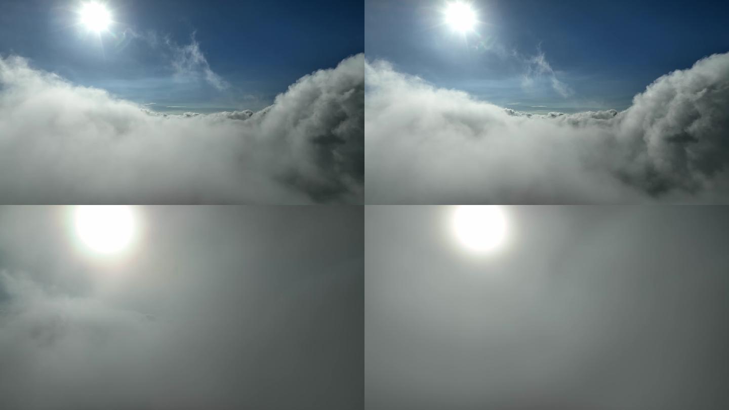 上海陆家嘴上空平流雾景4K航拍空境可商用