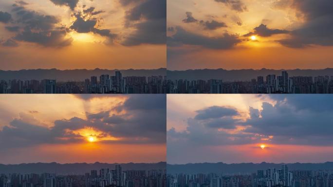 重庆城市日落