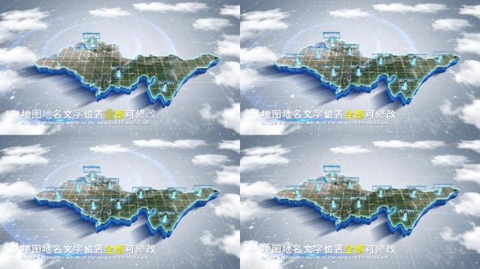 【4K原创】荆州市蓝色科技范围立体地图