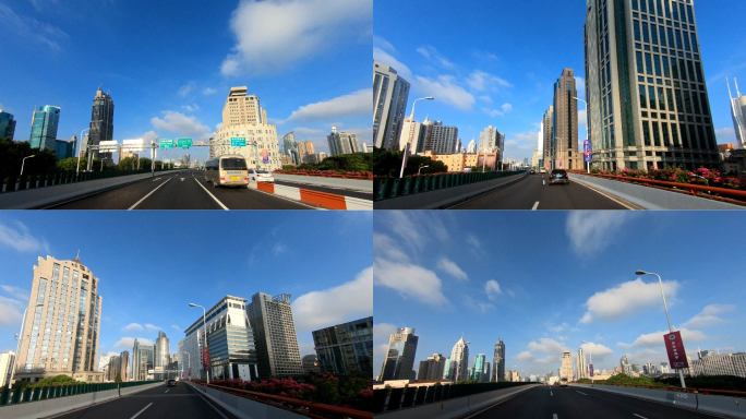 第一视角城市穿梭上海高架POV路跑
