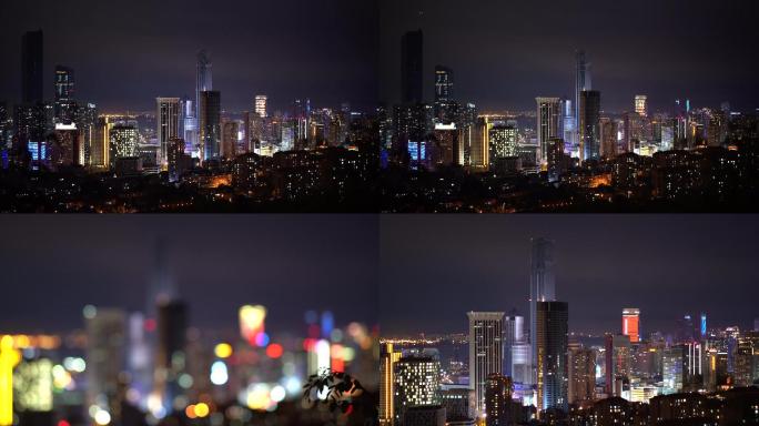 4K大连城市夜景光斑