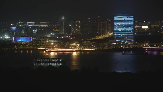 江北新区地标夜景市民中心扬子江会议中心